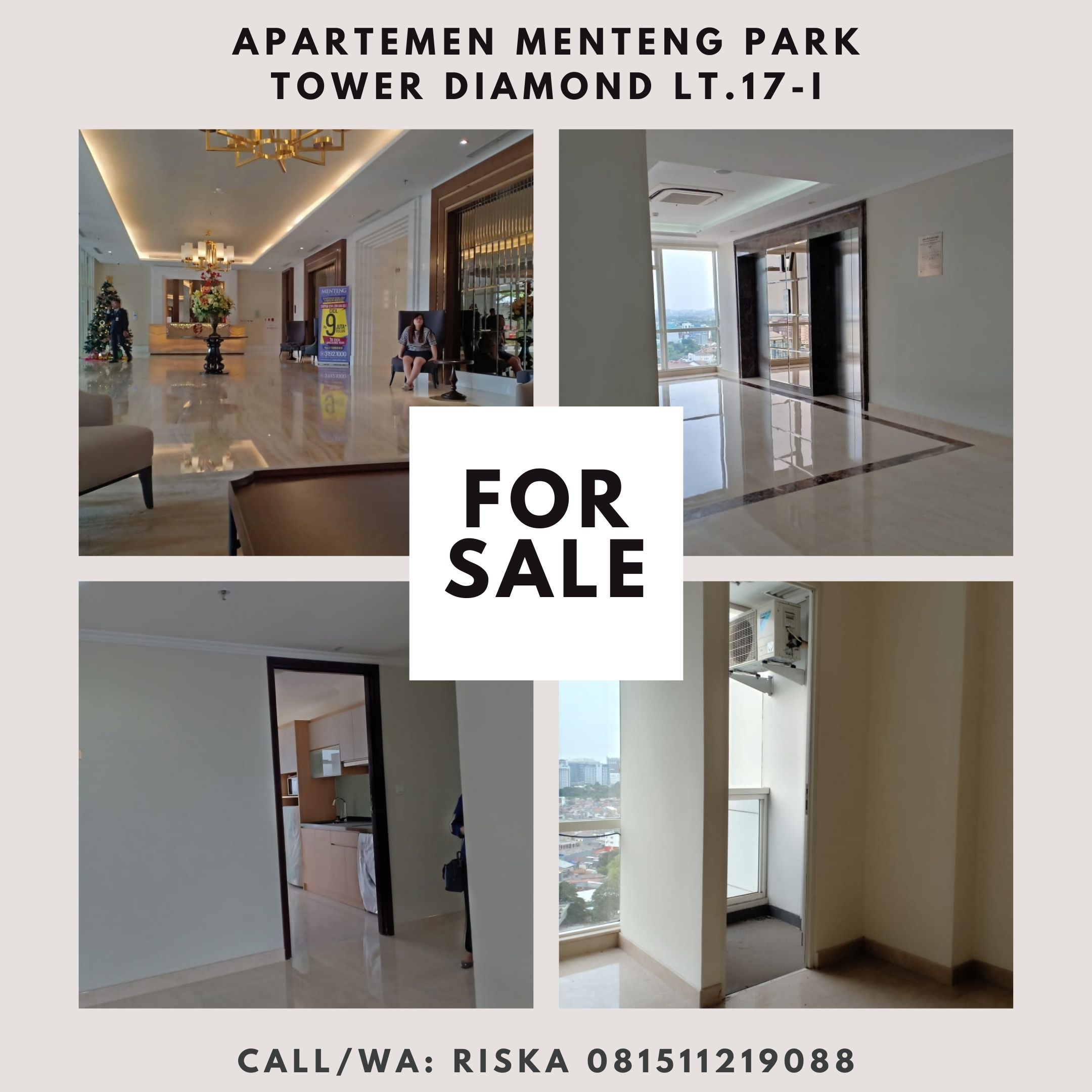 Dijual Brand New  Menteng Park Tower Diamond Lt 17 - unit I