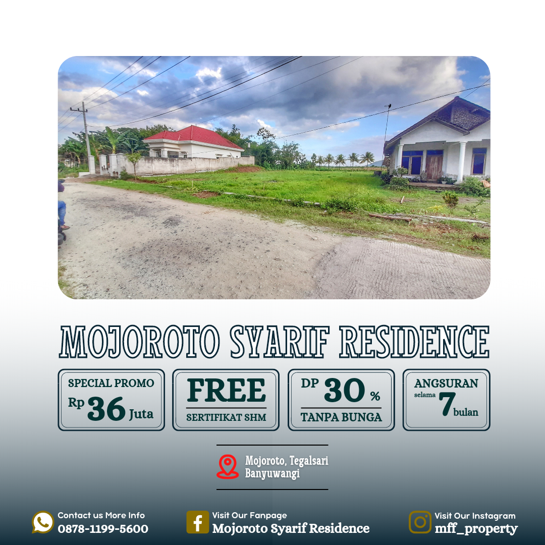 TANAH DIJUAL DI TEGALSARI BANYUWANGI