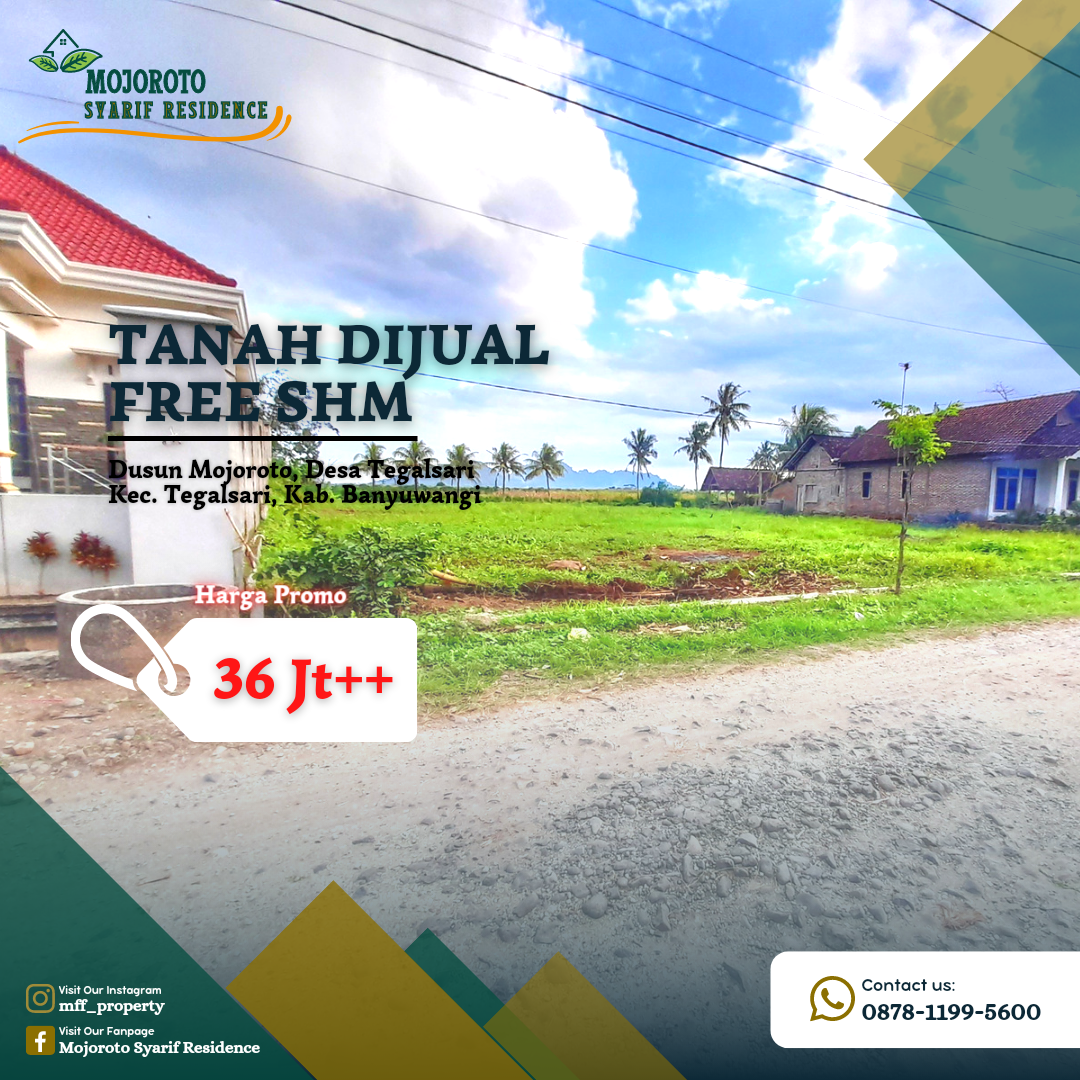 TANAH DIJUAL LOKASI STRATEGIS DI TEGALSARI BANYUWANGI