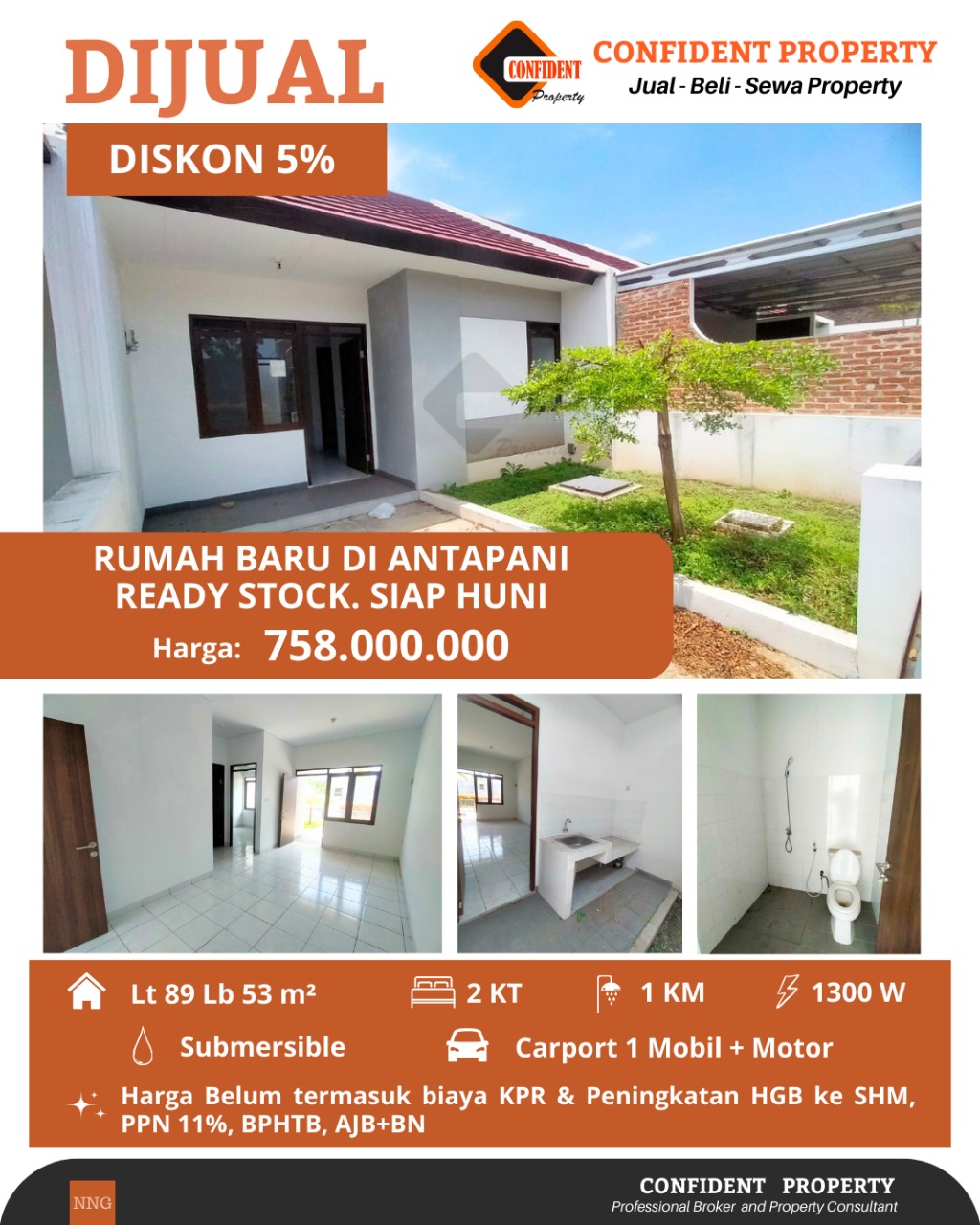 Rumah Baru Ready Antapani minimalis modern jarang ada 700 jutaan