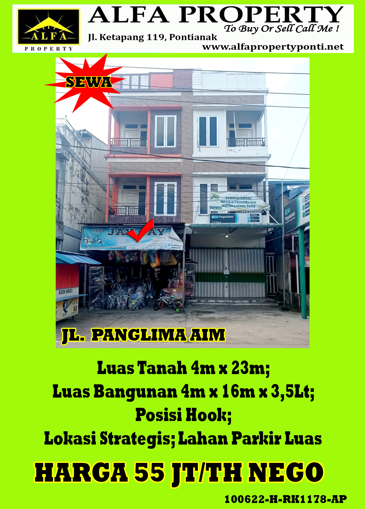 Ruko Panglima Aim, Pontianak, Kalimantan Barat