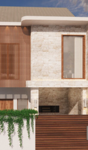 Disewakan Jangka Panjang Off Plan Villa Hadap Utara 2 Lantai 3 Kamar Kesambi Kerobokan